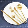 LEREVE Brand Cutlery 10 Colors Dinner Cutlery Gold Set, Arete, Available, Knife, Fork, Spoon, Teaspoon, Chopsticks, 5-Piece Set,