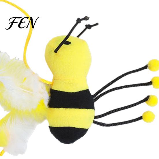 Wall Mounted Cat Teaser for Playtime Bungee Plush Toy, Pull String Bouncy Dangler Interactive Kitten Mouse Toy with Elastic Hanging Bouncing
