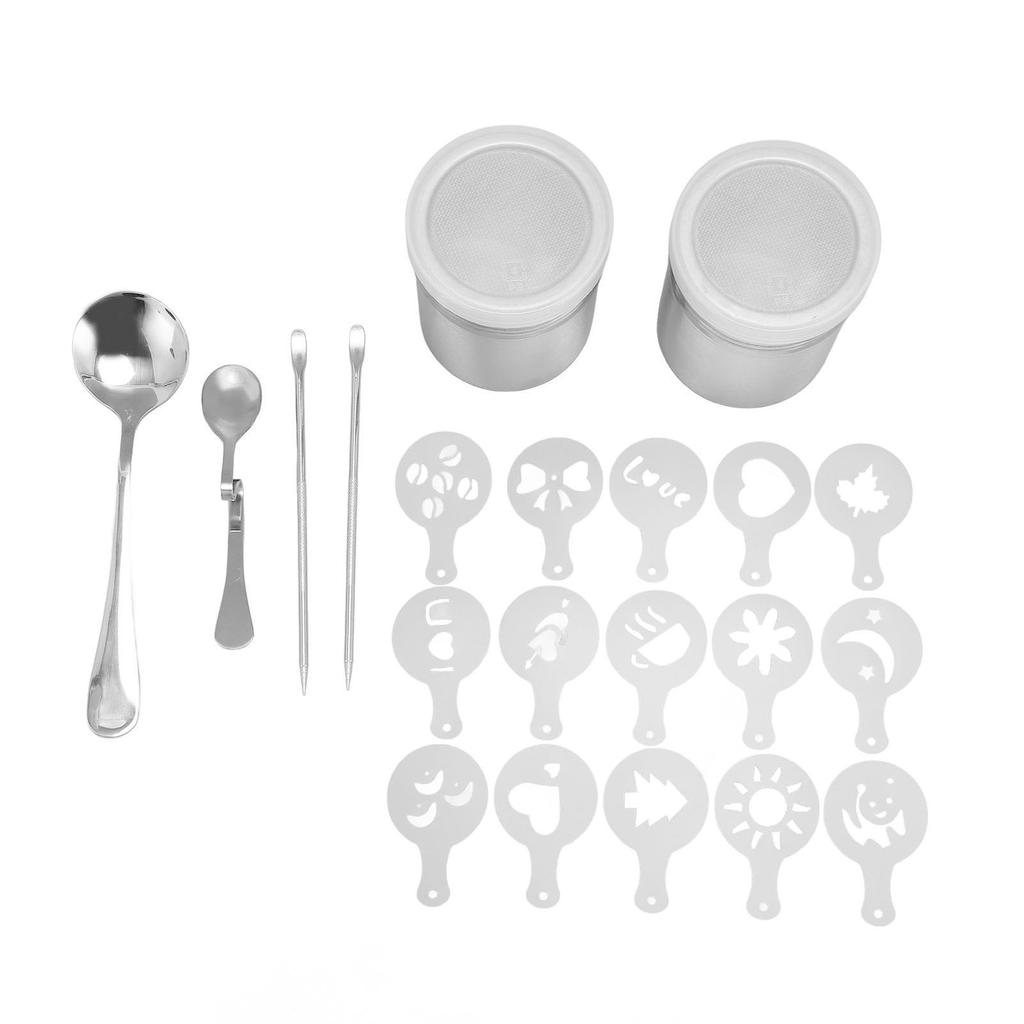 Coffee Decorating Stencils Coffee Carving Pen Set Stainless Steel Portable Latte Art Pen Coffee