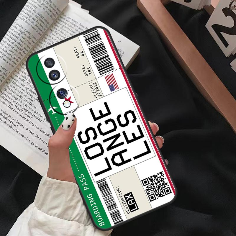 Boarding Pass Ticket For Honor Magic 8 6 7 Pro Case For Honor X9d X9c X9b X9a X8c X8b 200 400 50 70 90 Lite Win RT