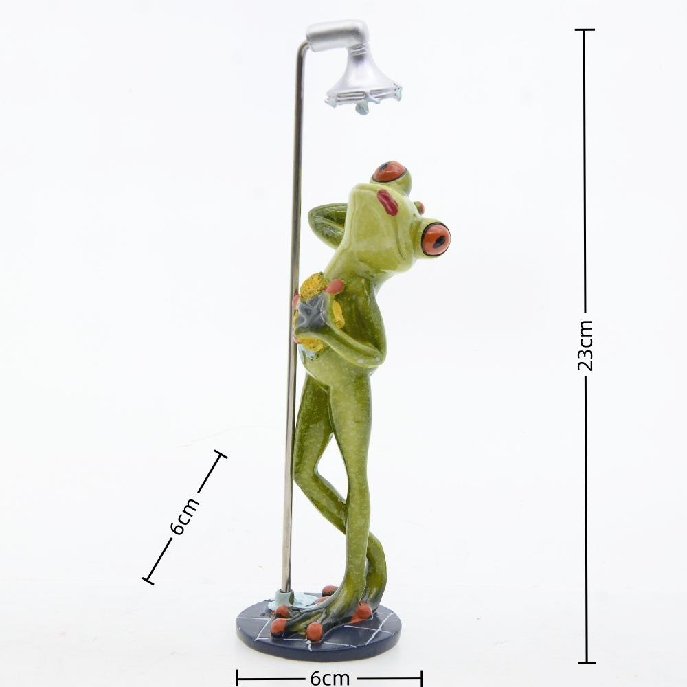 Lustige Niedliche Froschfiguren Dame Langbeiniger Frosch Baden Harz Tierornamente Innenraum Zuhause Schreibtisch Badezimmer Dekoration