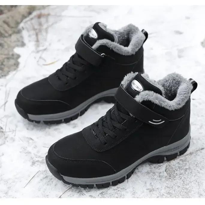 Winter Boots Women Slip on Platform Winter Shoes Waterproof Ankle Boots for Women Hiking Snow Boots Warm Plush Winter Shoes Men
