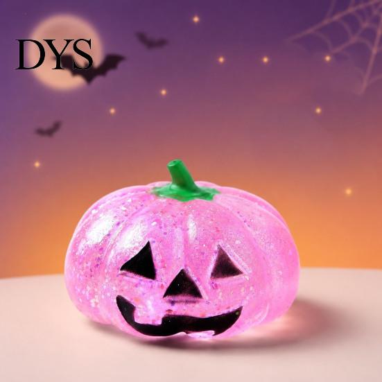 Hand Therapy Toys Halloween Glitter Pumpkin Stress Ball, Head Squeeze Toy for Tension Relieving Relief, Creepy Fidget Party Favors