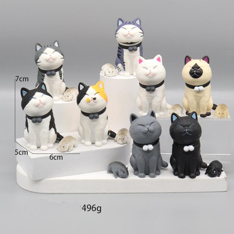 Cat Collection Funny Mini Cats Miniatures Bell Creative Ornaments Dancing Doll Toy