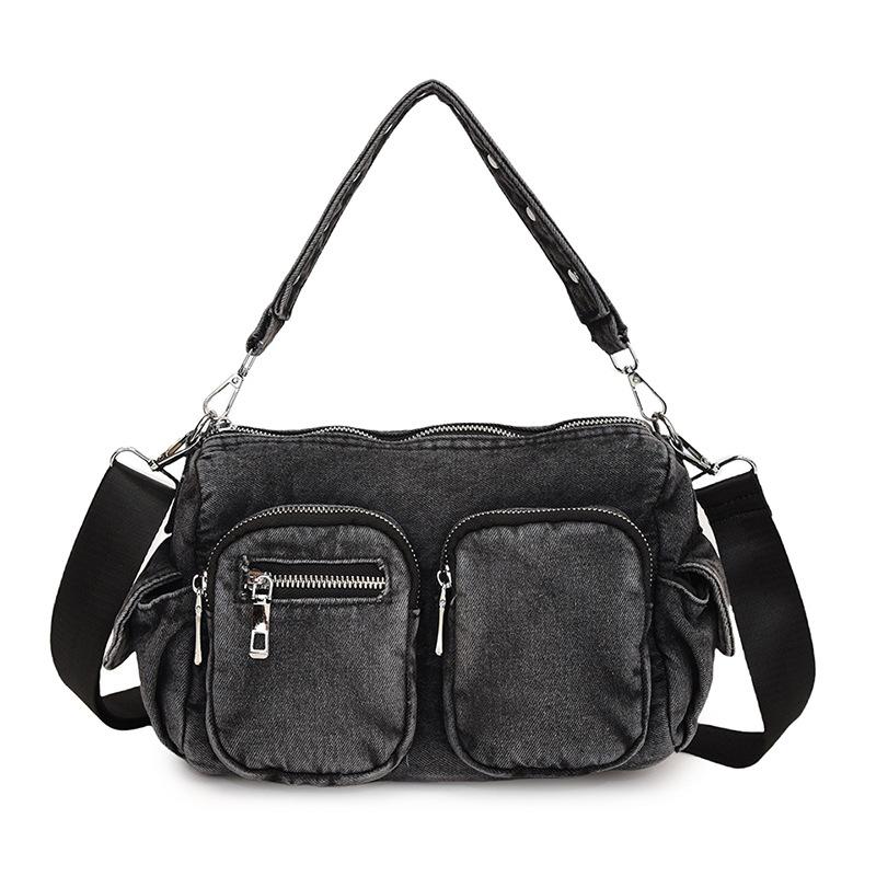 

Fashion denim portable shoulder bag women s 2026 autumn and winter new large-capacity casual commuter messenger bag 25*13*16