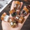 Mini Glass Bottles Airtight Jars for Kitchen Storage Coffee Beans Spices Candy Refillable Portable for Camping Picnic Office