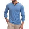Men's V-neck long-sleeved T-shirt Casual men's base layer top T-shirt and sweatshirt