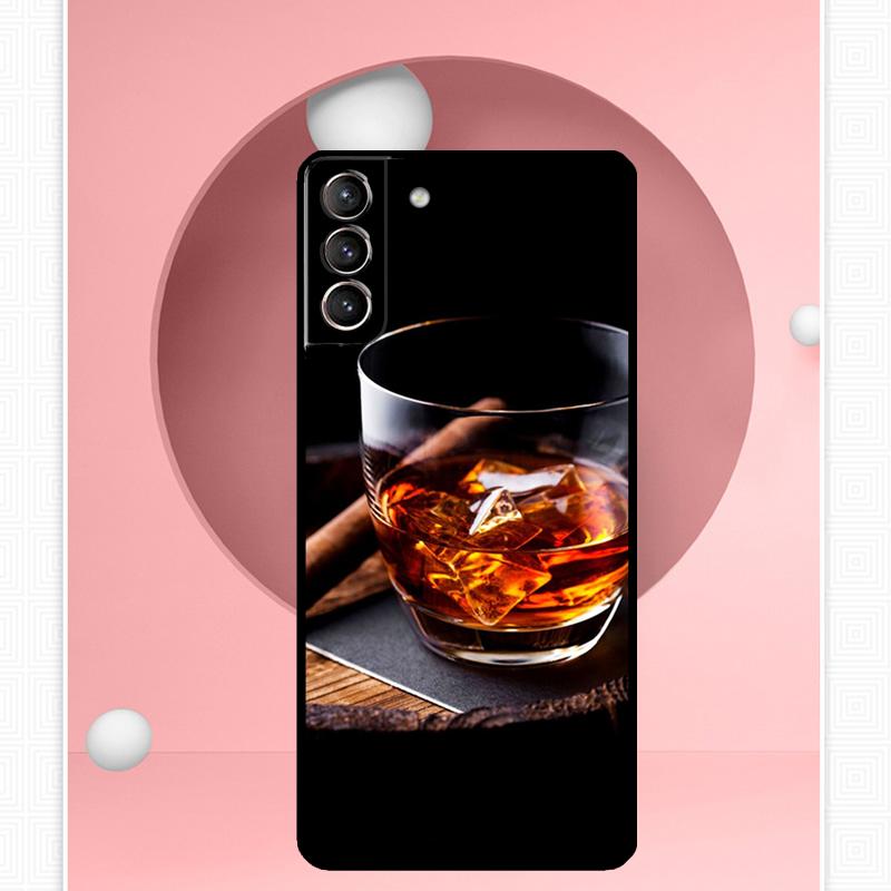 Cigar and Whiskey Case For Samsung Galaxy S24 S23 Ultra S22 S20 FE S21 FE Note 10 20 S8 S9 S10 Plus Cover