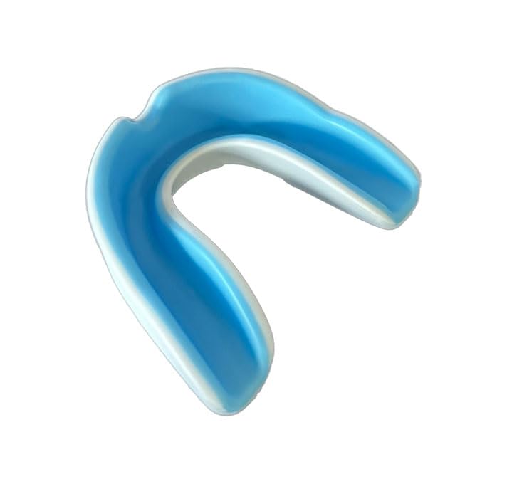 Mouthpiece with Case Martial Ice American Football (White/Light Blue, Kids/Juniors) Arts, Hockey, Boxing, Karate, Rugby, (White/Light Blue, Kids)