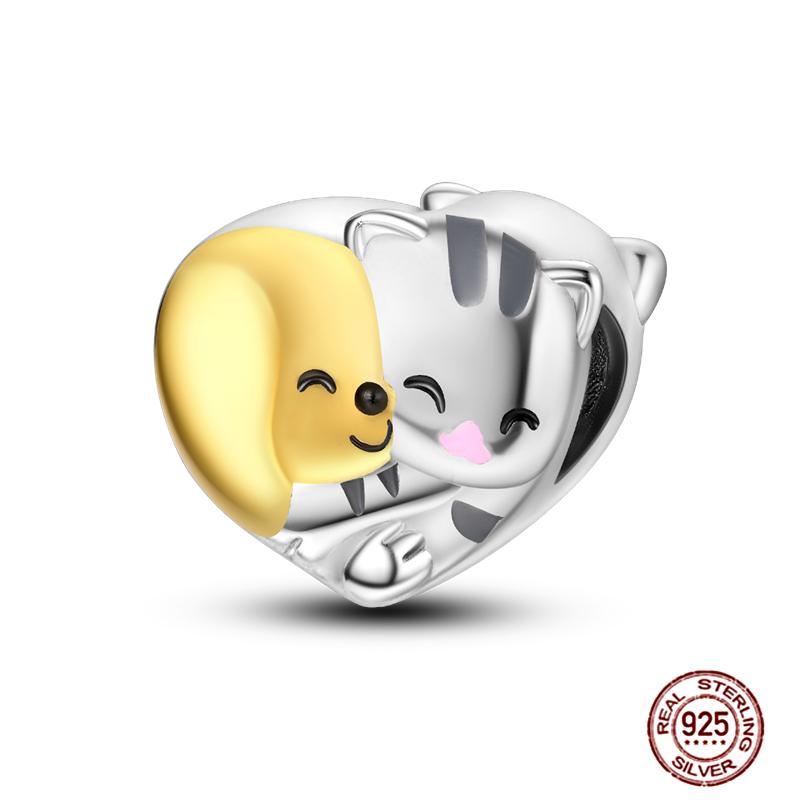 Rose Gold Yellow Charms Copper Sunflower Leopard Firefly Beads Fit Original Bracelet Luminous Charmdiy Jewelry Gift