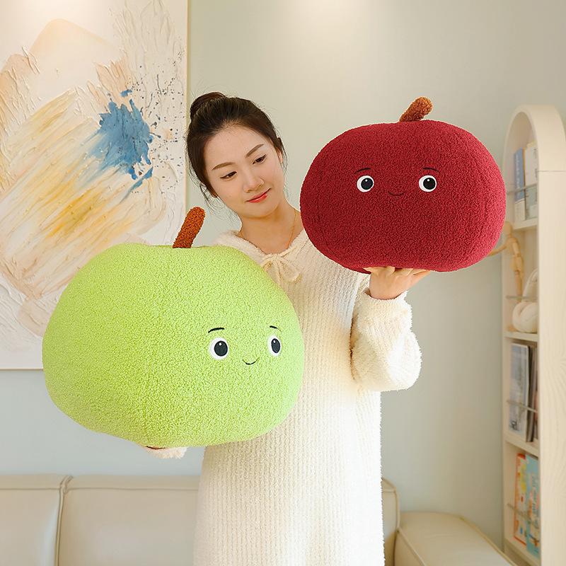 Amusing Smile Apple Plush Toys Stuffed Big Size Cartoon Fruit Throw Pillow Cozy Office Nap Pillow Kawaii Home Decor Nice Gift