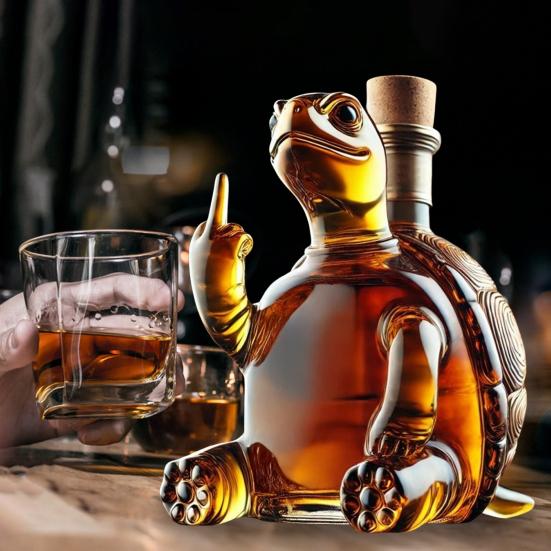 Schildkröten-Whiskyflasche, Meeresschildkröten-Styling-Design, Glaskaraffe, Partybegleiter, Karaffe, Bar, Home-Office-Partys, Displayform