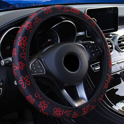 38CM Steering Wheel Cover Car Steering Wheel Cover For Women Wheel Cover Flowers Print Anti-Slip Funda Volante Car