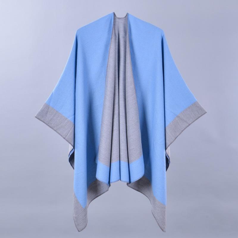 New Women's Spring Scarf Shawl Fashion Versatile Solid Color Four Seasons Imitation Cashmere Split Cape