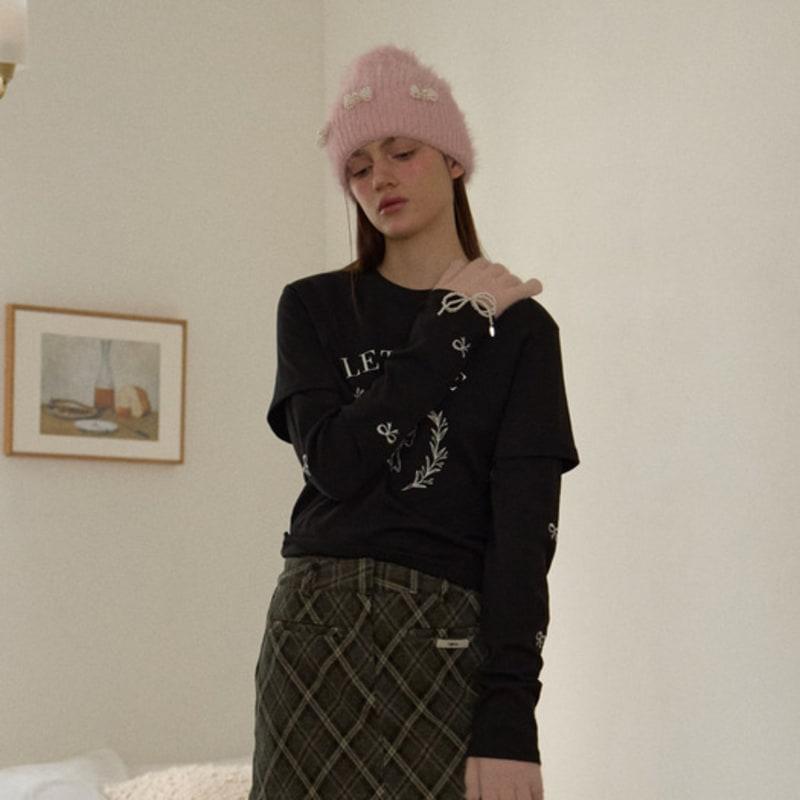 leterie ANGORA RIBBON GLOVES_PINK