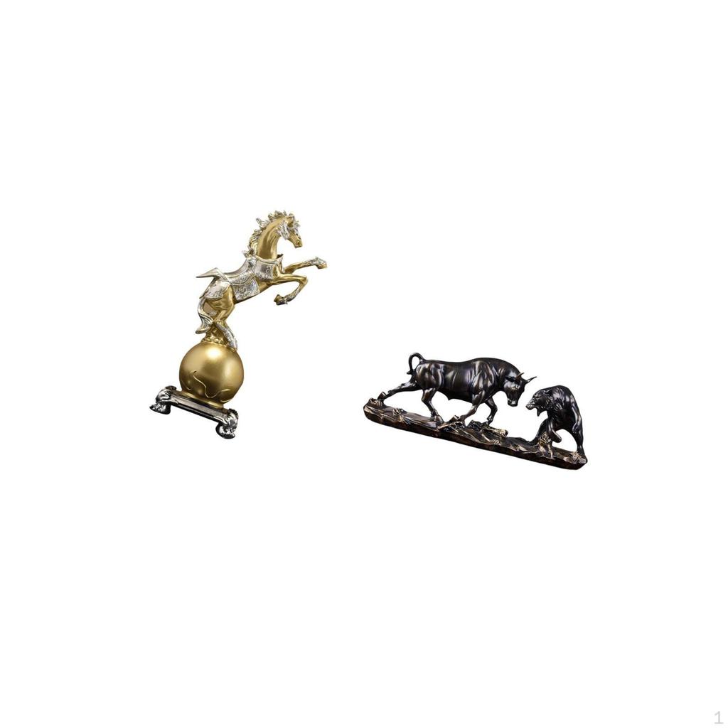 Horse Bull Statue Modern Art Craft Collectible Resin Decorative Animal Sculpture for Centerpiece