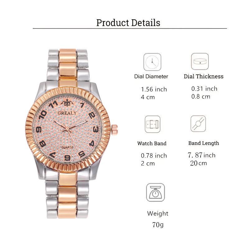 Orologio Digitale da Donna alla Moda con Strass - Orologio al Quarzo Unisex Casual