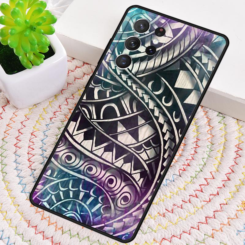 Maori Tribal Samoan Polynesian Silicone Phone Case For Samsung Galaxy Note 10 Pro S26 S25 S24 S23 S22 S21 Plus Ultra Capa Cover
