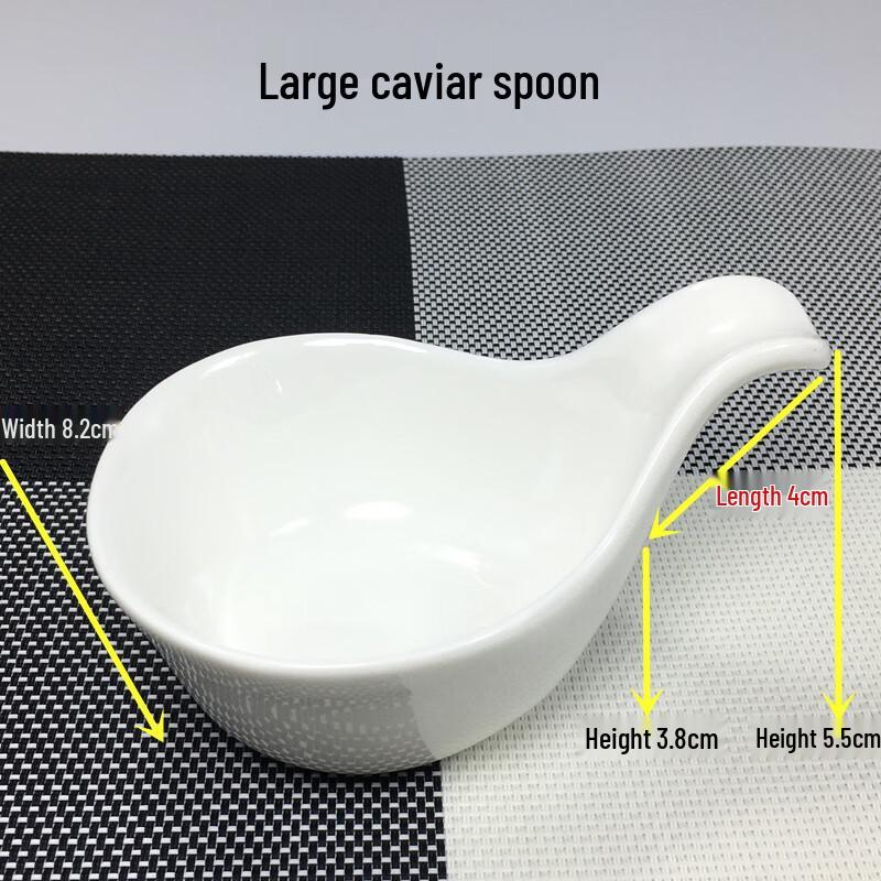 White Ceramic Caviar Spoons