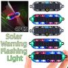 4Pcs Solar Powered LED Warning Light RGB Electric Vehicle Led Rear Light  Truck