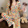 Spring New Imitation Cotton Pajamas Women's Long-sleeved Dopamine Love Sweet Han Fan Girl Loungewear Two-piece Set