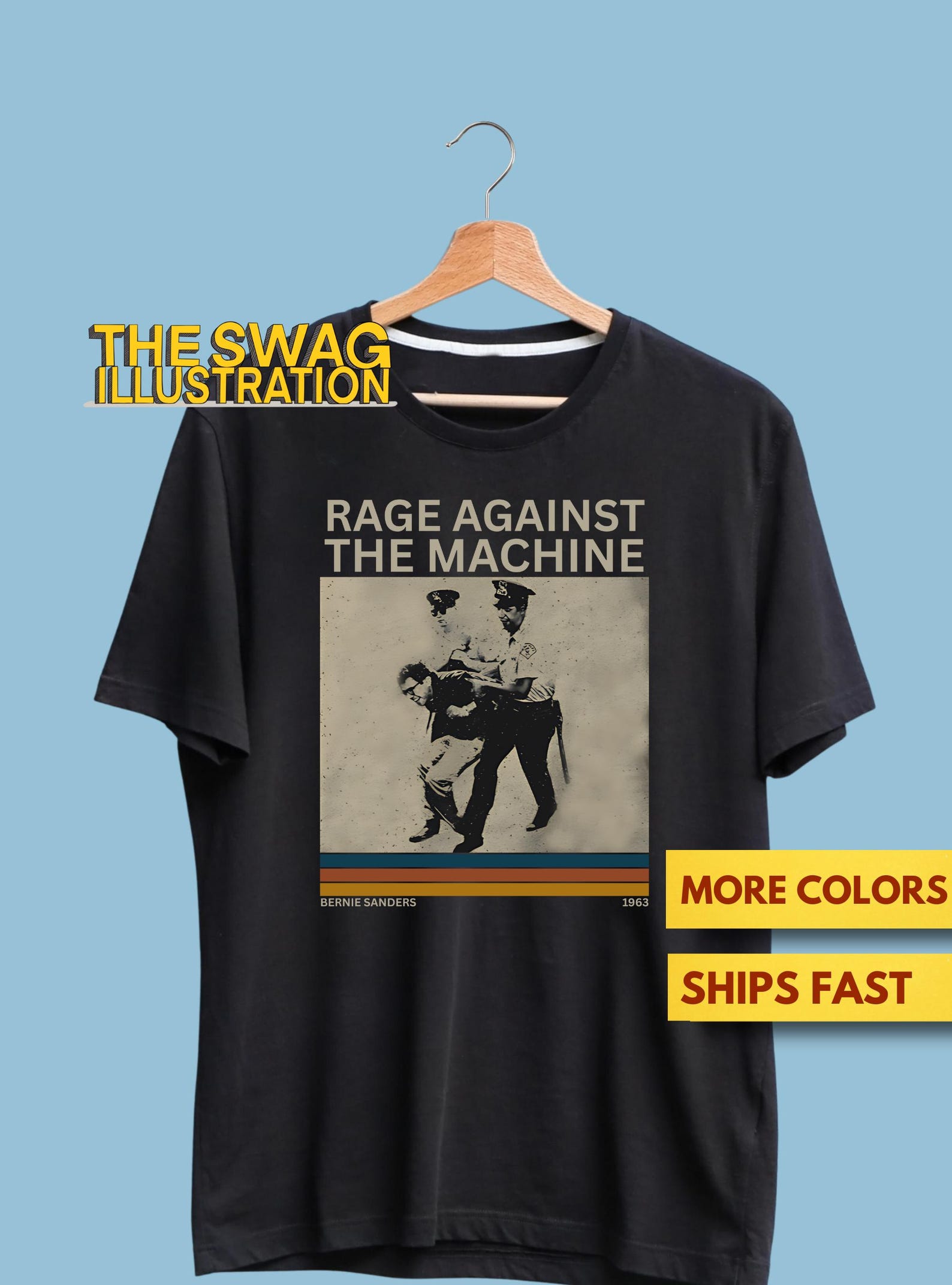 Rage Against The Machine Bernie Sanders Shirt, 2024 Elections Political Awareness Shirt, Activist Apparel, Anti-Trump, Anti-Trumpism Tee S
