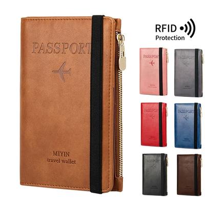 Soporte Fino para Pasaporte con Bloqueo Anti RFID Funda Cartera de Viaje para Hombres Mujeres Multifunción Portatarjetas de Identificación Bancaria Accesorios