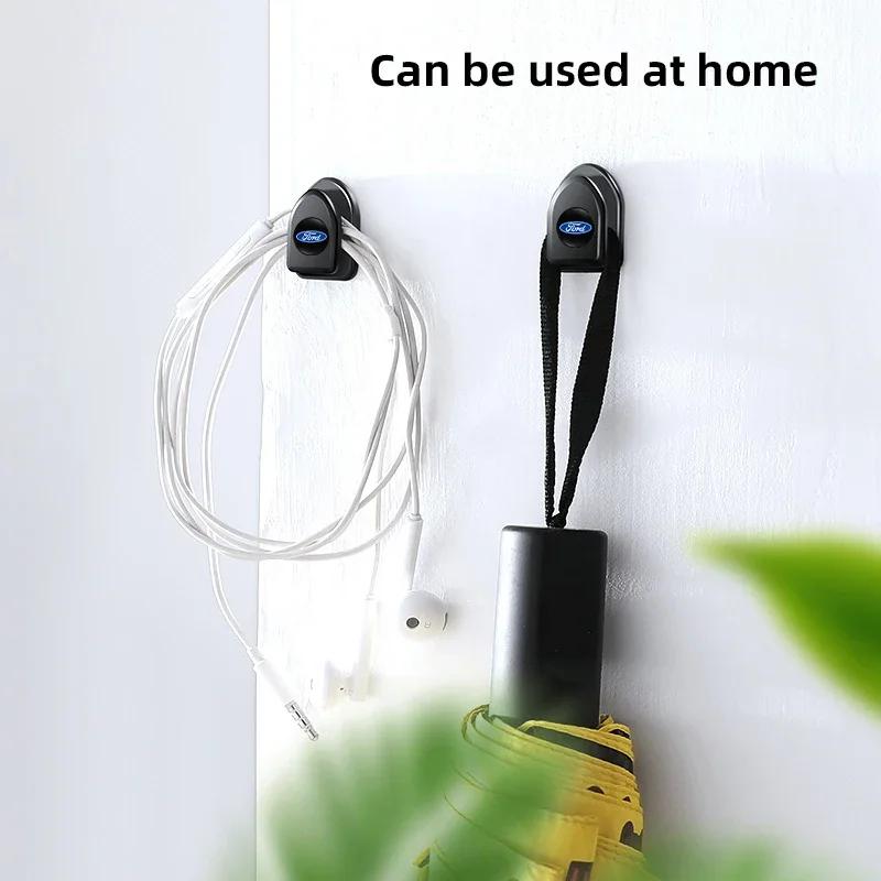 New 2026 Car Sticker Mini Car Hooks Fixing Clips Phone Data Line Organizer Auto Interior Accessories For Ford S MAX Ranger Focus