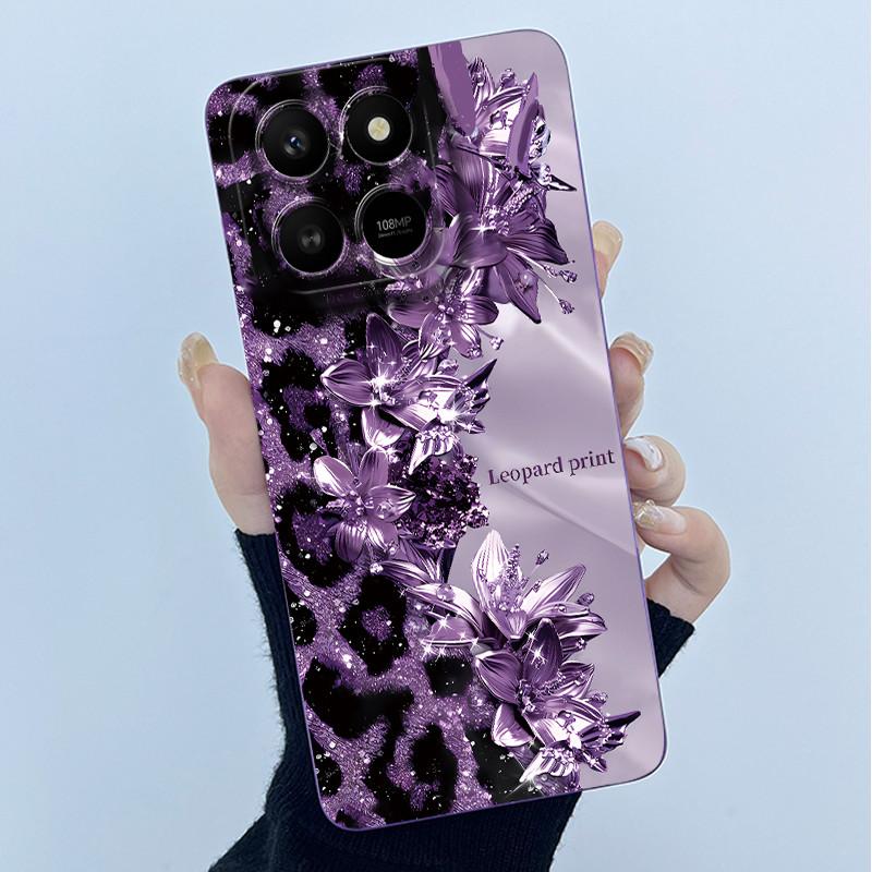 Case For Honor X7d Cute Panda Sweet Girls Cats Liquid Silicone Soft Back Cover For Honor 400 Smart 5G Bumper Protective Casing