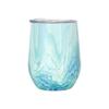 12oz Egg Shaped Wine Tumbler Double Wall 304 Stainless Steel Insulated Beer Coffee Cup with Splash Lid