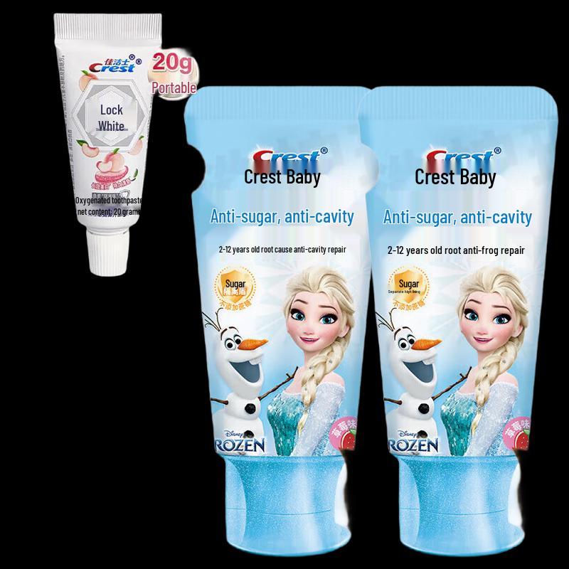 Crest Peach Whitening Adult & Frozen Kids Toothpaste Set