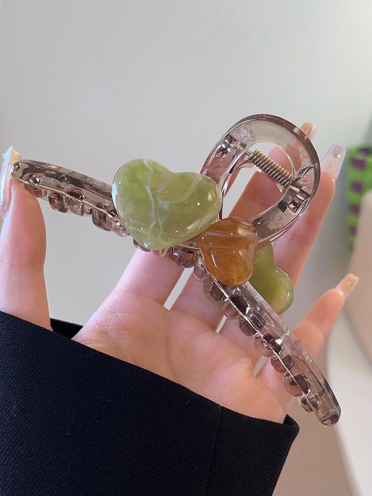 Korean High-End Acrylic Flower Hair Clip for Women - Large Shark Clip for Voluminous Styles