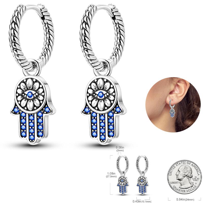Boucles d'oreilles Attrape-rêves Filet Œil du Diable Souhaits Magnifiques en Argent Sterling 925 Neutre Adaptées aux Fêtes de Fiançailles Bijoux Exquis