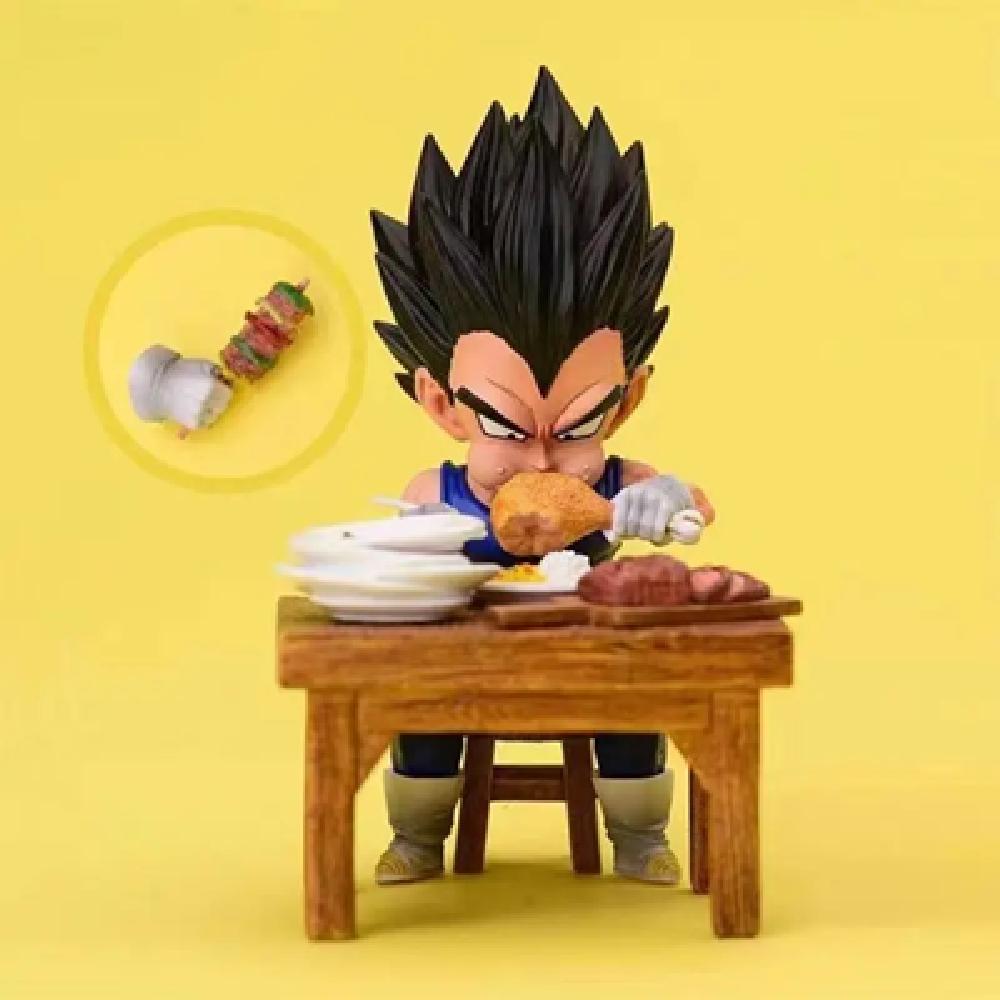 

8cm Dragon Ball Poseable Action Figure Set Vegeta Goku Their Son Kids Christmas Gift Toy Z PVC Round Sensory Compression Bouncy Durable Elastic