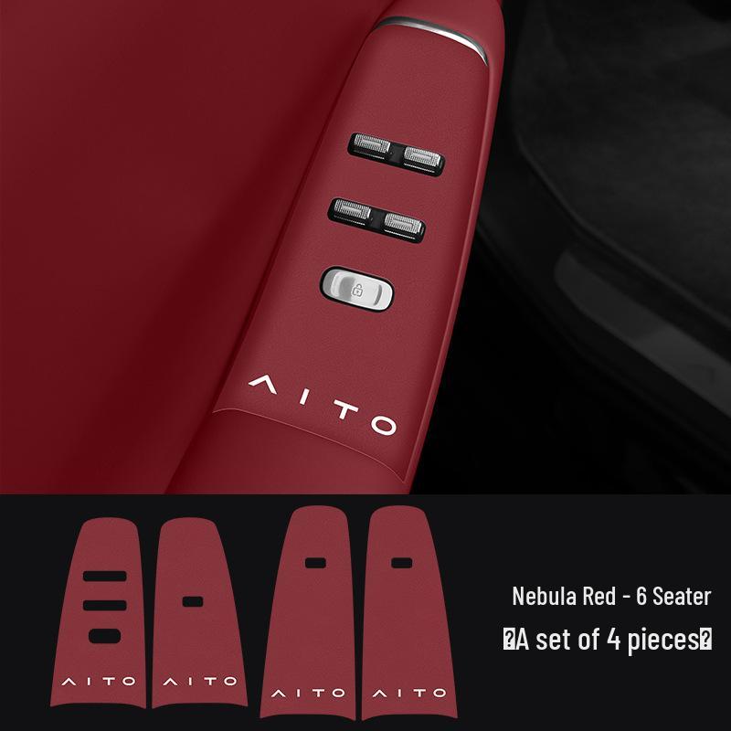 Compatible Leather Protection Sticker for Huawei AITO New M7/M8 Car Window Lifter Panel and Door Button (26 Models)