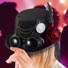 Steampunk Hat Men Gothic Style Punk Hat Costume Headgear With Rose Removable Goggles Chain For Men Movie Props Cosplay Halloween