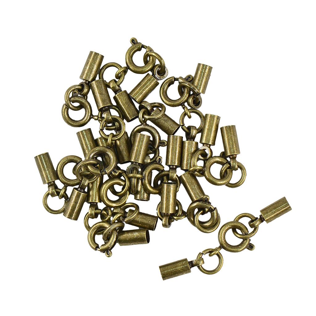 12 szt. Okrągłe zapięcie sprężynowe zaciskana rurka kończy się dzwonkiem biżuteria DIY 4mm róża