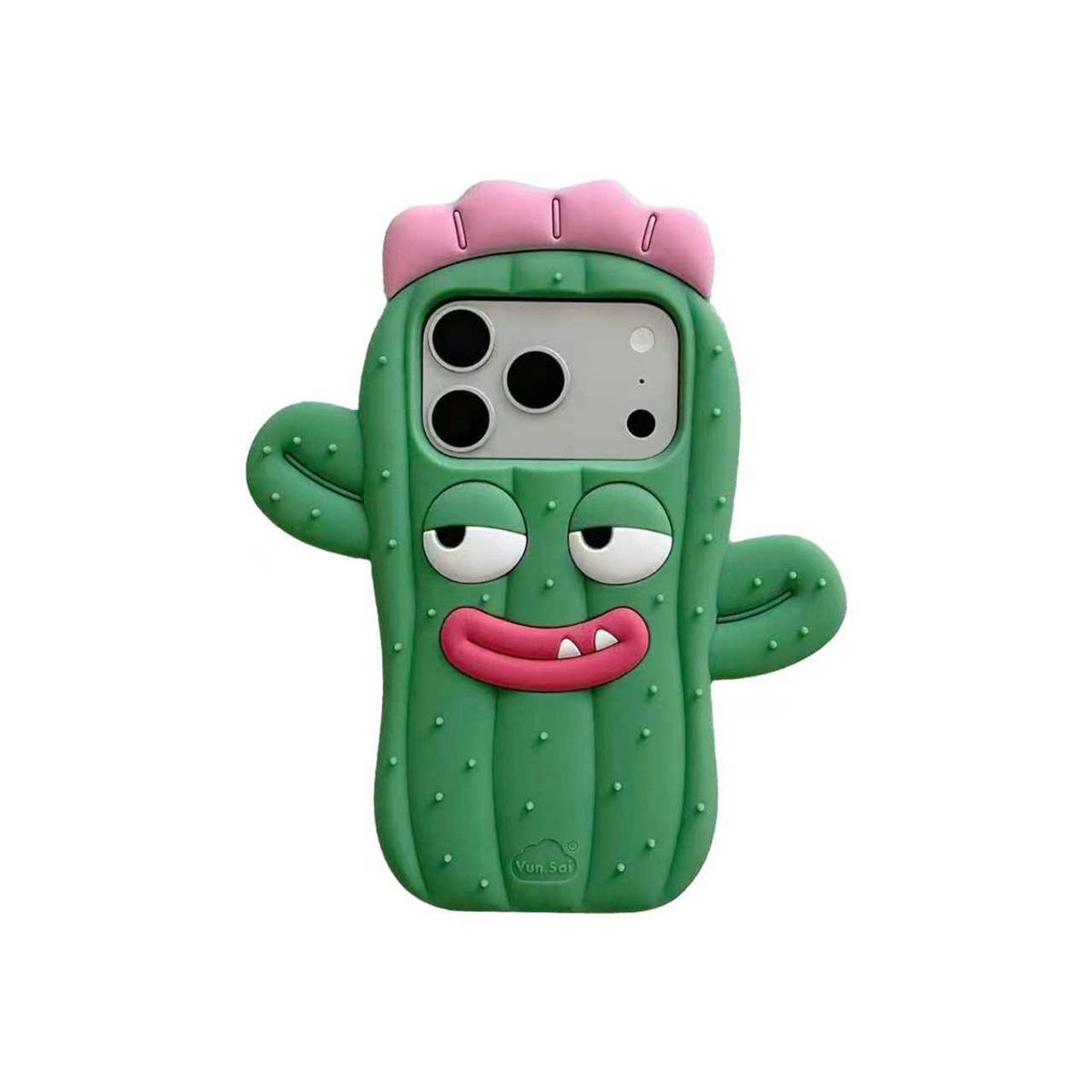 

3D Cartoon Cactus Phone Case for iPhone 15/16/17 & 12/13/14 Pro Max - Anti-Fall Protection 15 Pro Max