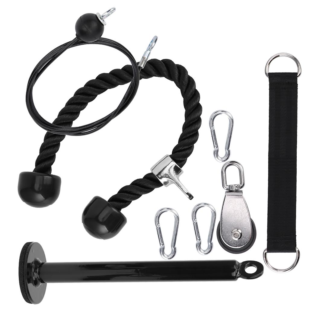 8Pcs Portable Fitness Equipment DIY Pulley Rope Exercise Arm Strength Training Triceps