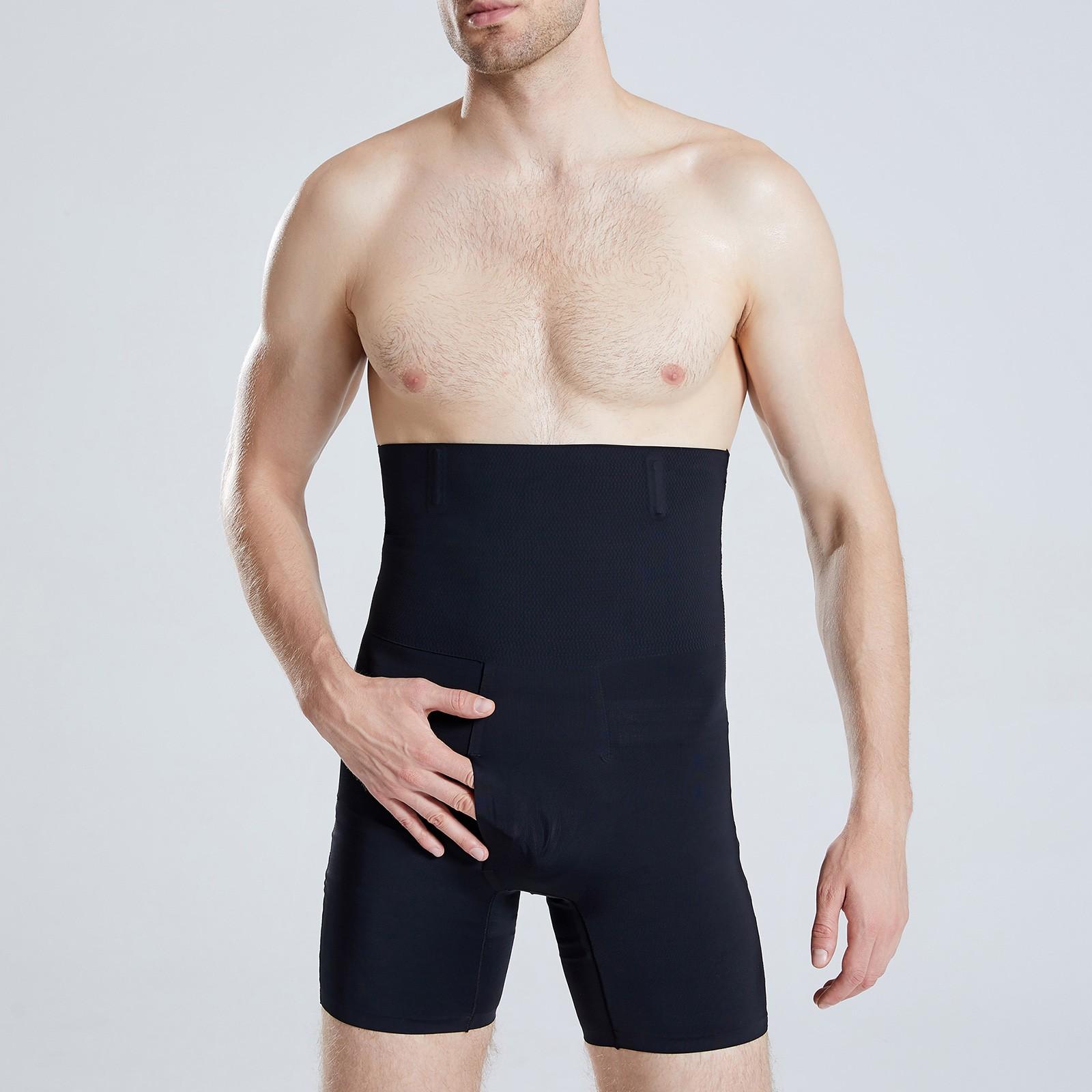 

Мужские бесшовные утягивающие брюки. Дышащие брюки с утягивающей талией и приподнятыми бедрами и пятиточечной талией XXL чёрный