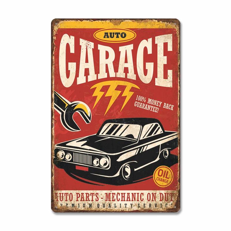 Classic Garage Poster Vintage Metal Sign Car Service Metal Tin Signs Retro Plaque Garage Tool Shop Wall Art Decor