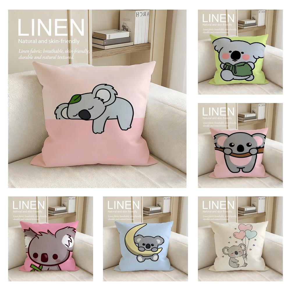 Cute Baby Koala Cushion Cover Pillowcase Set Pcs x x Breathable Washable Sofa Cushion Cover