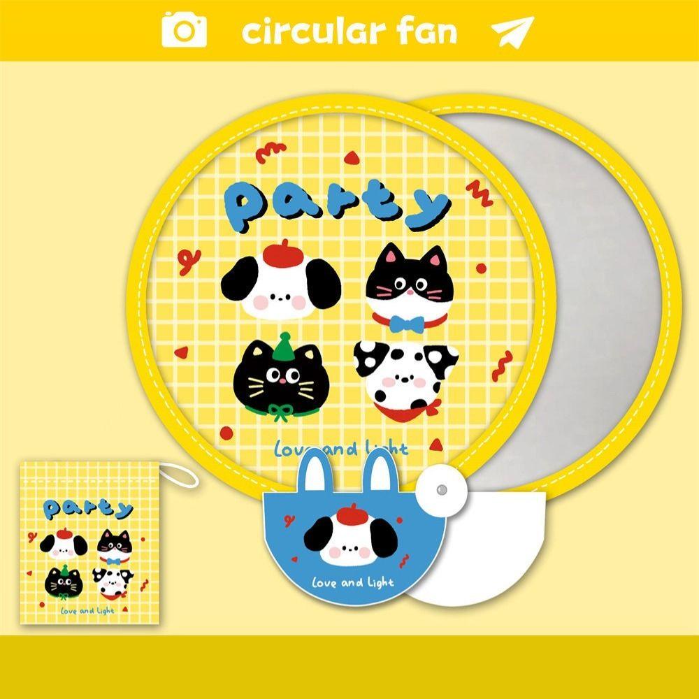 Kreslený skládací skupinový ventilátor Kapybara Mini kulatý ventilátor Venkovní ruční ventilátor