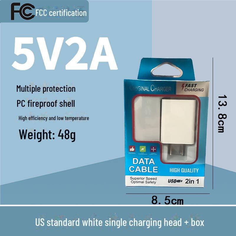 3C Certified 5V/2A Fast Charger USB Mobile Phone Power Adapter - US & EU Standard