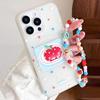 Colorful Polka Dots 17promax Three-dimensional Red Apple 16 Mobile Phone Case Iphone14 Suitable for 13 Lanyard 11 Silicone