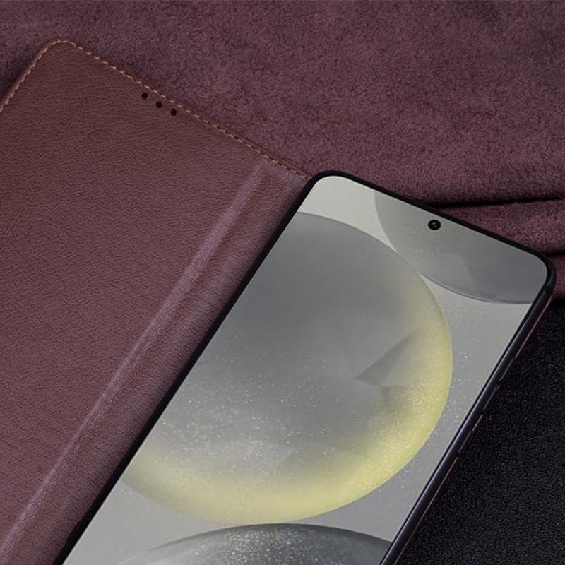 Luxusní peněženka z pravé kůže Business pouzdro na telefon Pro Samsung Galaxy S26 S25 S24 Ultra Plus Slot na kreditní kartu Peníze Pouzdro Holste