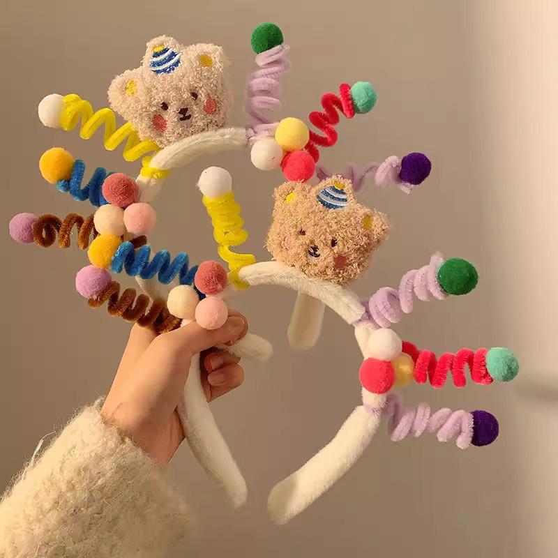 Adorable Bear Headband for Toothbrushing and Face Washing - Cute Cookie Hair Accessory with Hair Clip
