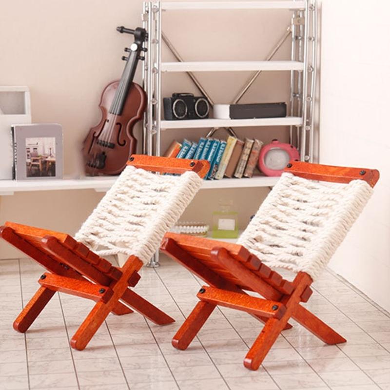 Doll House Zakka Chair Model Realistic Dollhouses Folding Chair Realistic Play Chair Realistic 1:12 Model Mini Size Toy