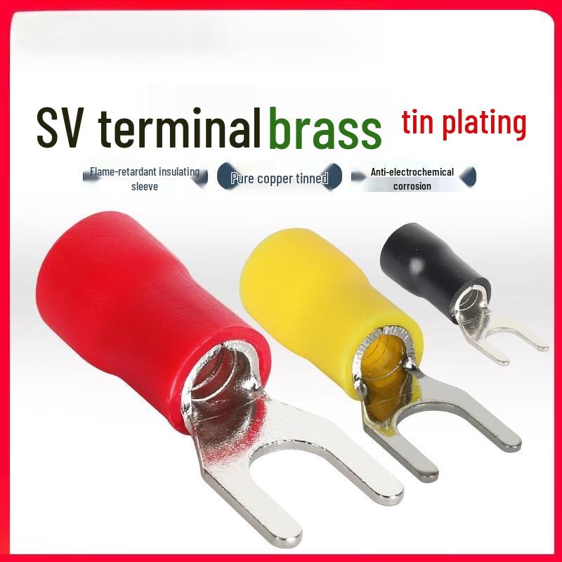 Rongyu Insulated Fork Wire Terminal (Tinned Copper)