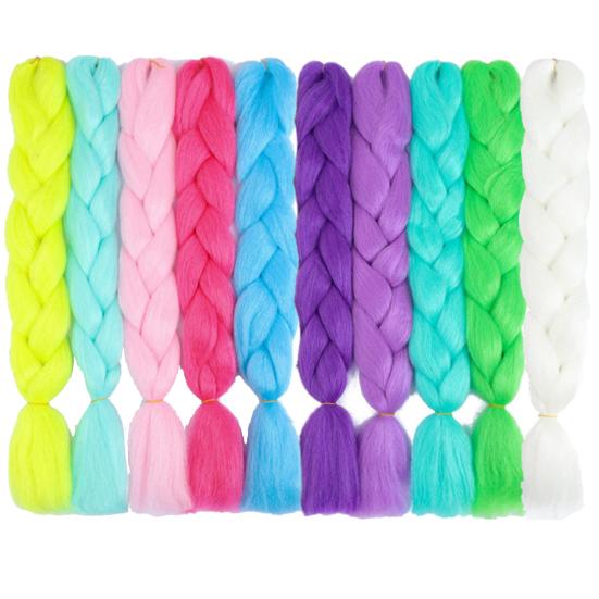 Glowing Braid Anti-slip Role Play Prop High Temperature Silk Lightweight Flashing Light Hair Extensions Dirty for Club